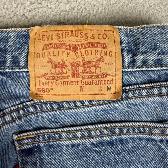 Levis 560 Jeans Womens 12 Reg VTG Blue Loose Fit Straight Leg Baggy 90's Denim - Picture 6 of 8